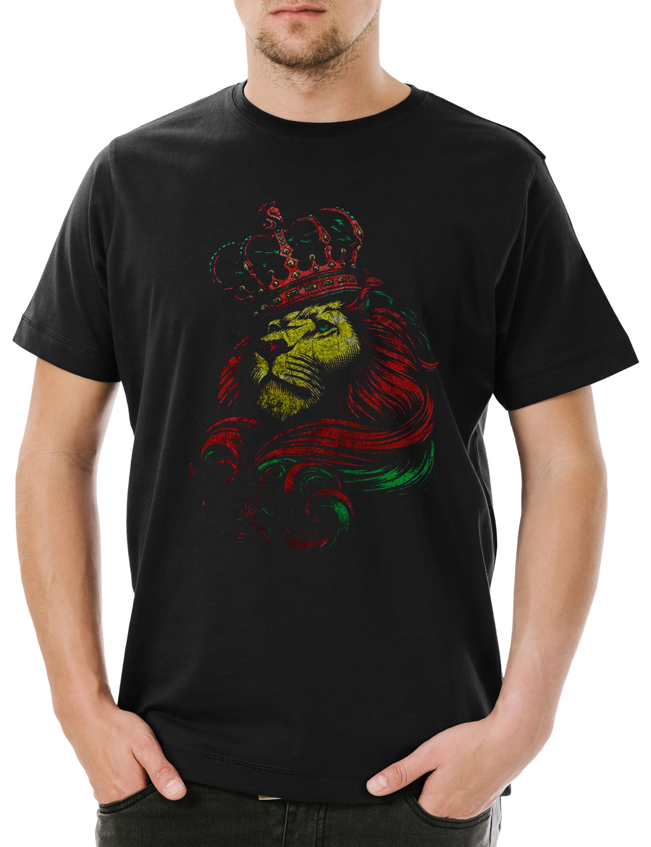 Urban Backwoods Print-Shirt Reggae Lion VI Herren T-Shirt Music Jah Babylon Musikfari (1-tlg) Bob Reggae Marley Irie