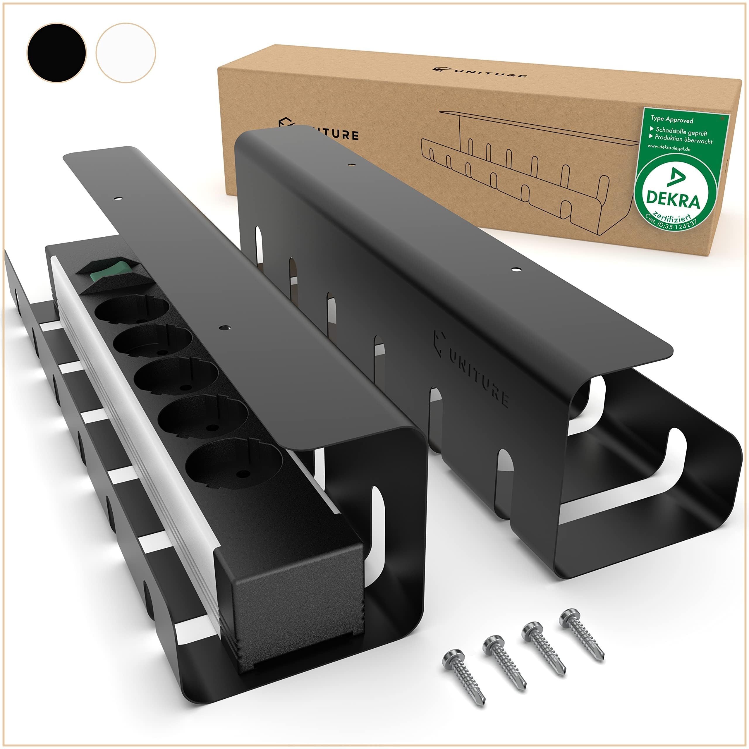UNITURE Kabelkanal Schreibtisch [DEKRA Zertifiziert] - Kabelmanagement - 40cm (2-St), Kabelführung - Cable Management Under Desk