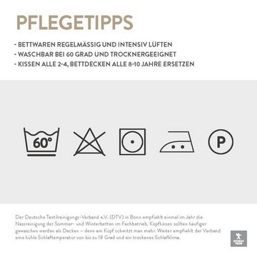 Federkopfkissen Kopfkissen 660g neue 15% Daunen 85% Federn Klasse 1 Daunenpass 40x80, Sympathica, Füllung: 85% Federn, 15% Daunen, Bezug: 100% Baumwolle, Seitenschläfer, Rückenschläfer, Bauchschläfer, Vom Forschungsinstitut Hohenstein auf Schadstoffe geprüft