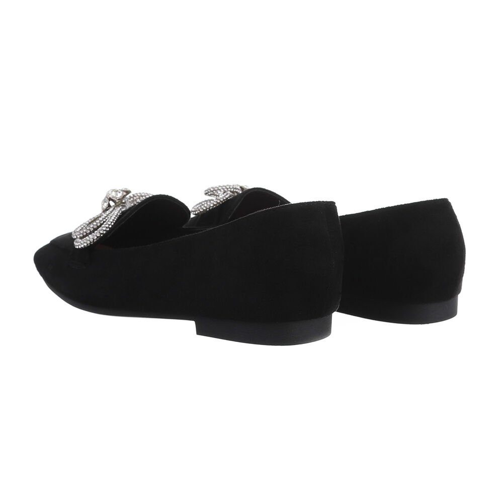 Ital-Design Damen Mokassins Elegant Slipper (81278132) Blockabsatz Mokassins in Schwarz