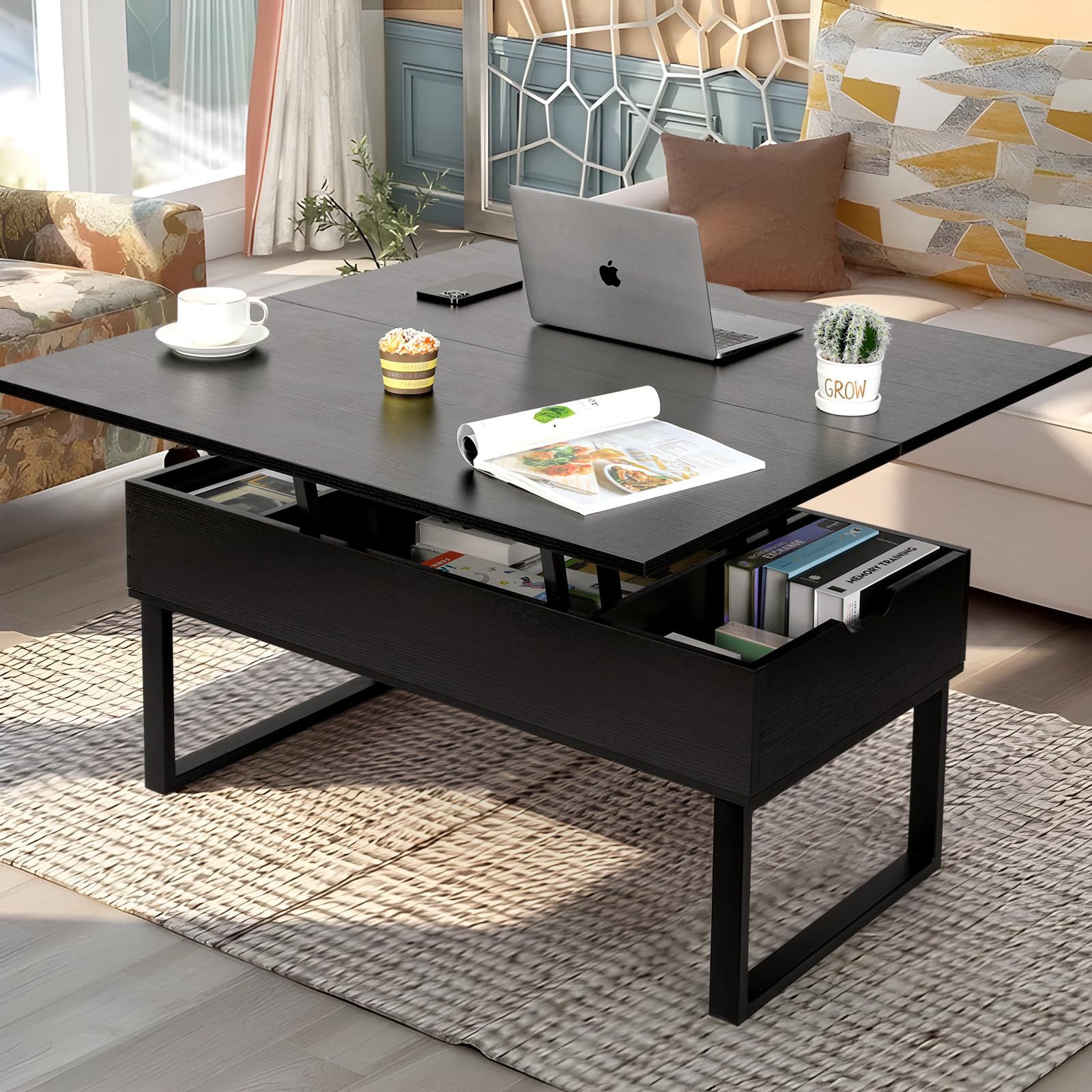 vowner couchtisch höhenverstellbarer, 3-in-1 mehrzweck