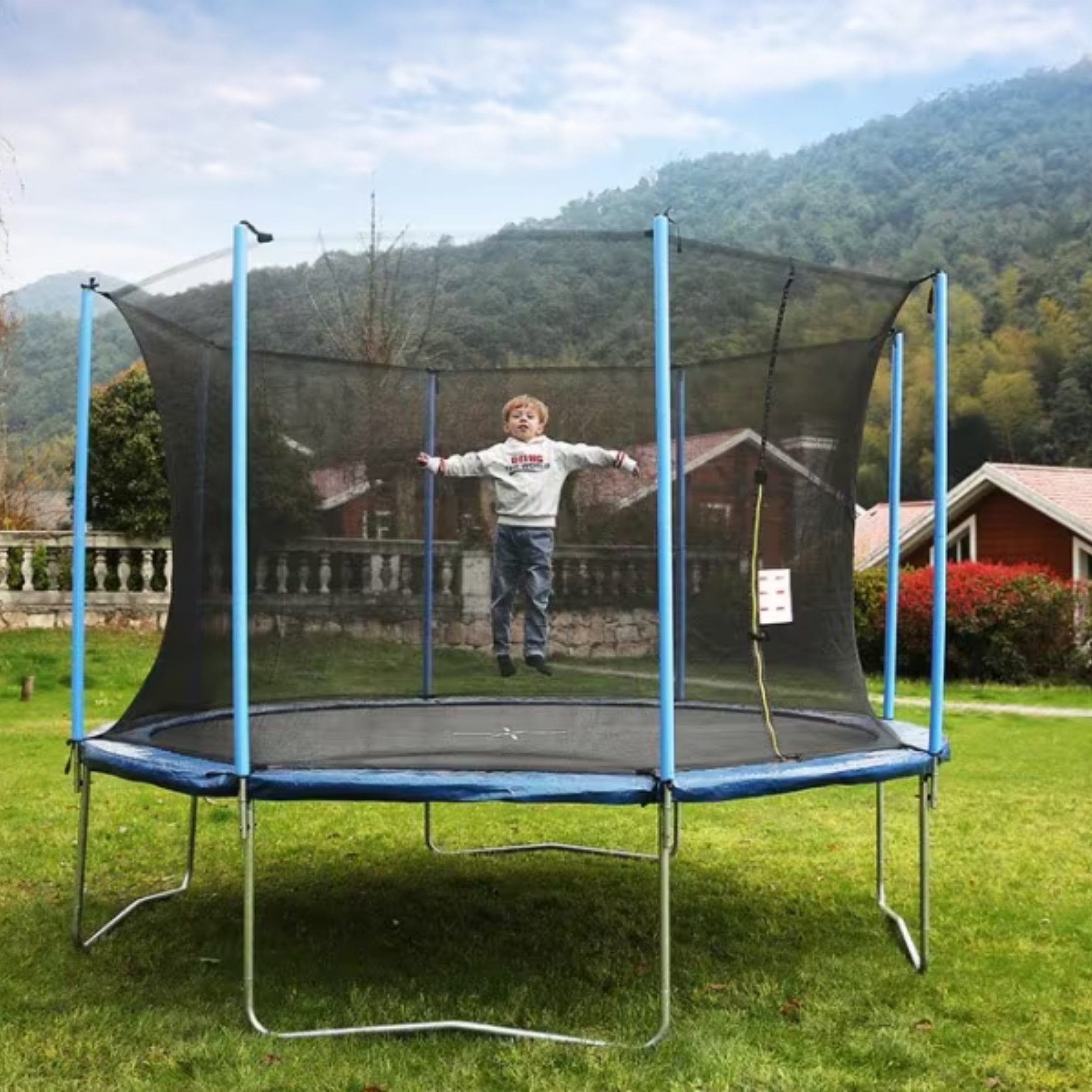 Diyarts Gartentrampolin AirBound 360-4, Ø 360,00 cm, Sicherheitsnetz, gepolsterte Hauptstangen Benutzergewicht max 150kg