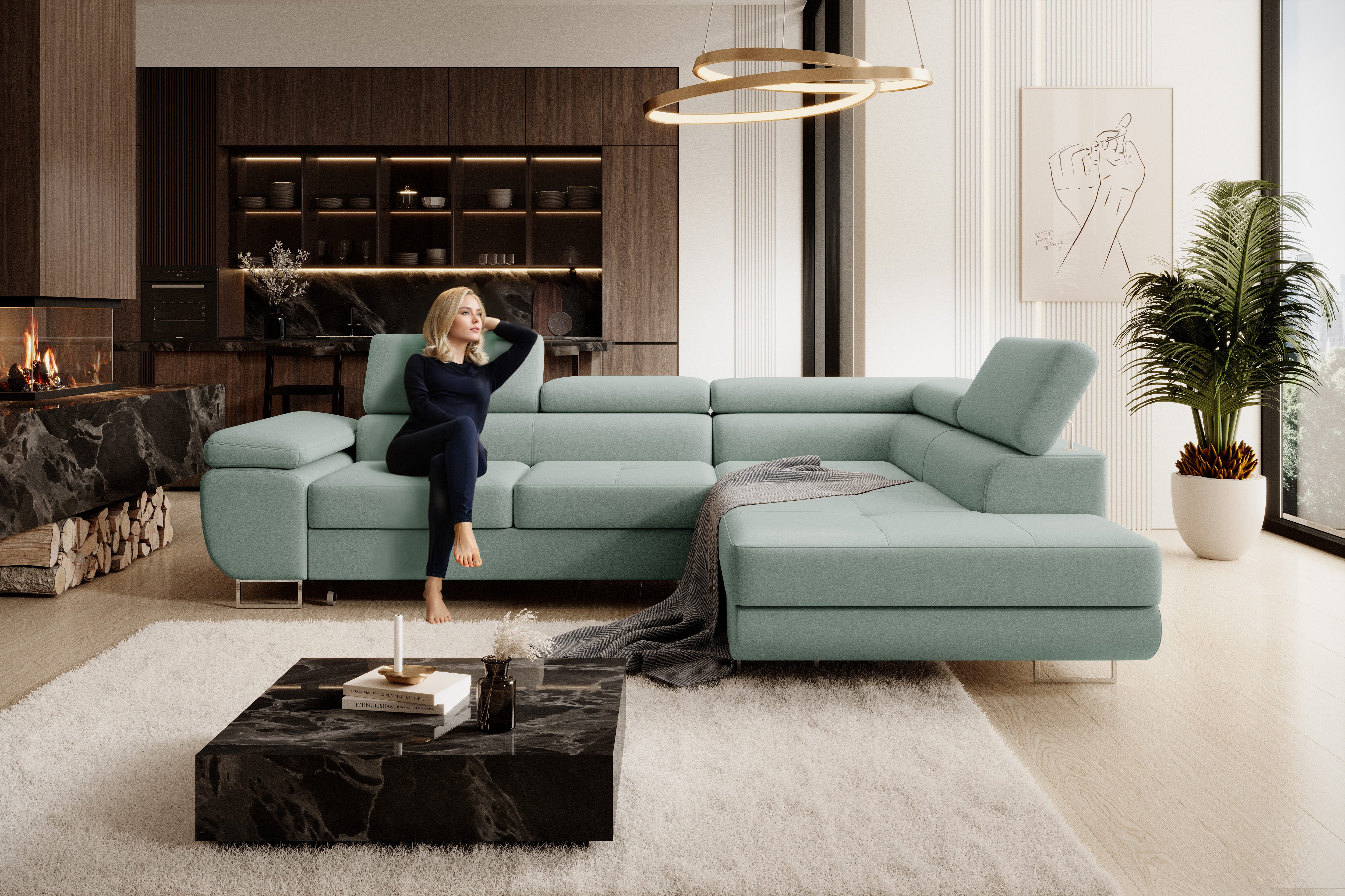 NEXT COLLECTION Ecksofa Wild, Verstellbare Kopfstützen, günstig online kaufen