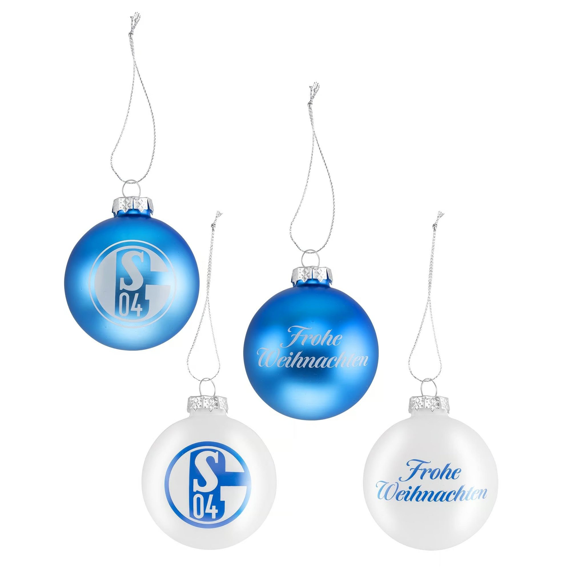 FC Schalke 04 Weihnachtsbaumkugel Christbaumkugeln 4er Set Frohe Weihnachte günstig online kaufen