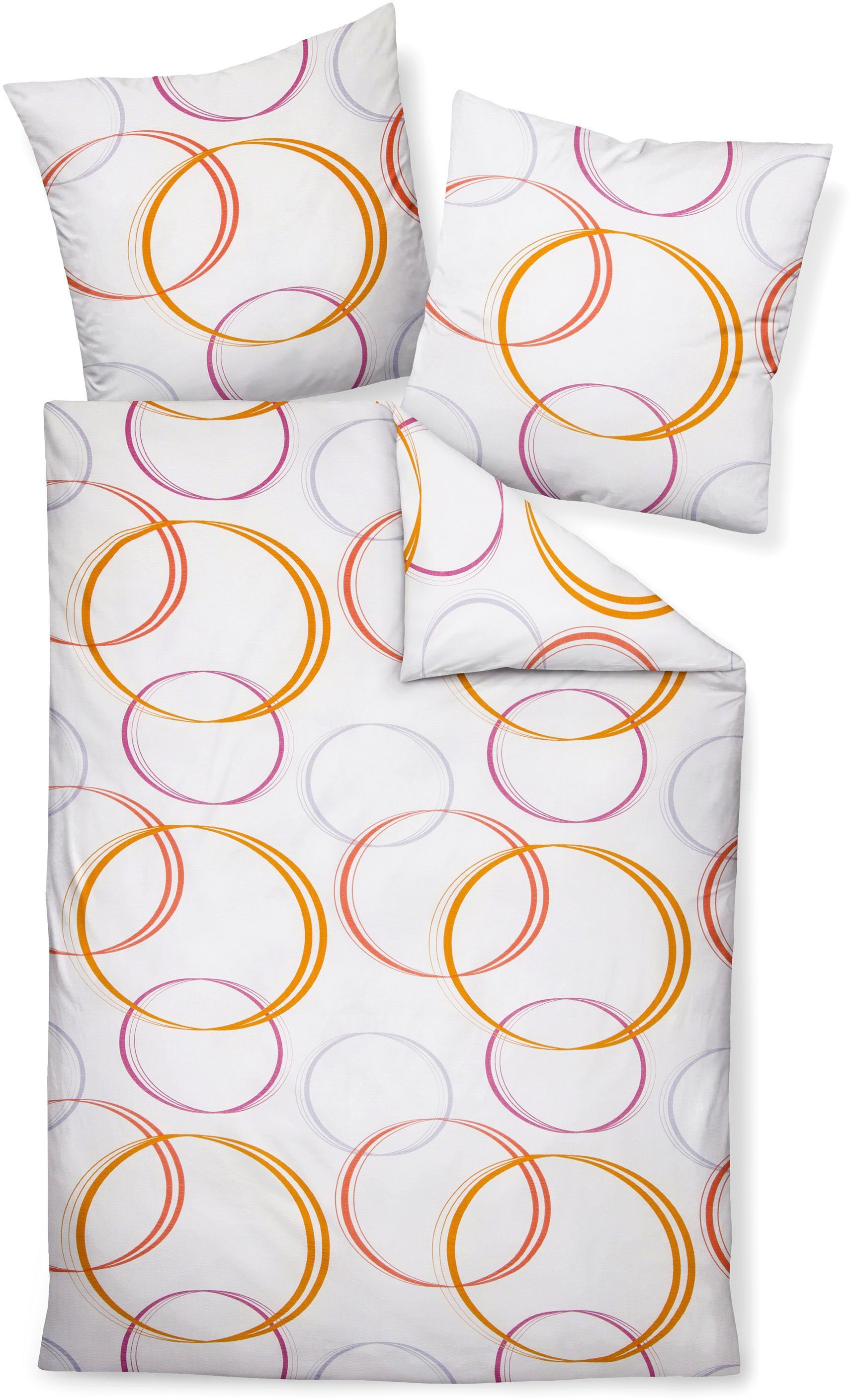 Janine Wendebettwäsche TANGO20135 06 135X200,80x80, Mako-Soft-Seersucker, mit Reißverschluss