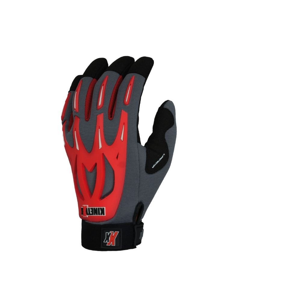 Kinetixx Lederhandschuhe Mechaniker-Handschuh X-Protector I KinetiXx (mit Protektoren auf Handrücken und Fingern) Anatomische Passform, Grip, Anschlagschutz