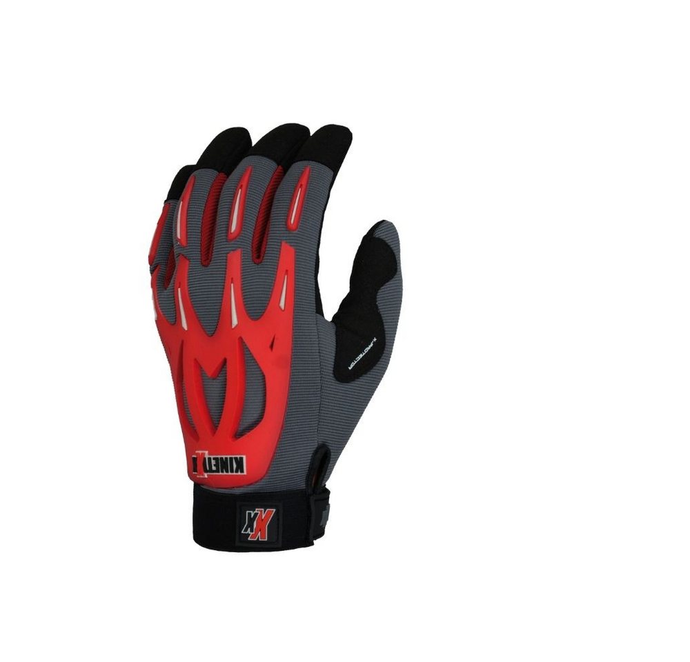 Kinetixx Lederhandschuhe Mechaniker-Handschuh X-Protector I KinetiXx (mit Protektoren auf Handrücken und Fingern) Anatomische Passform, Grip, Anschlagschutz