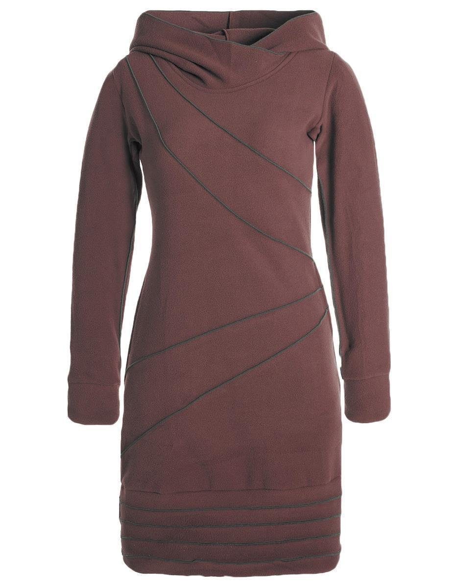 Vishes Midikleid Patchwork Hoodie Eco Fleecekleid günstig online kaufen