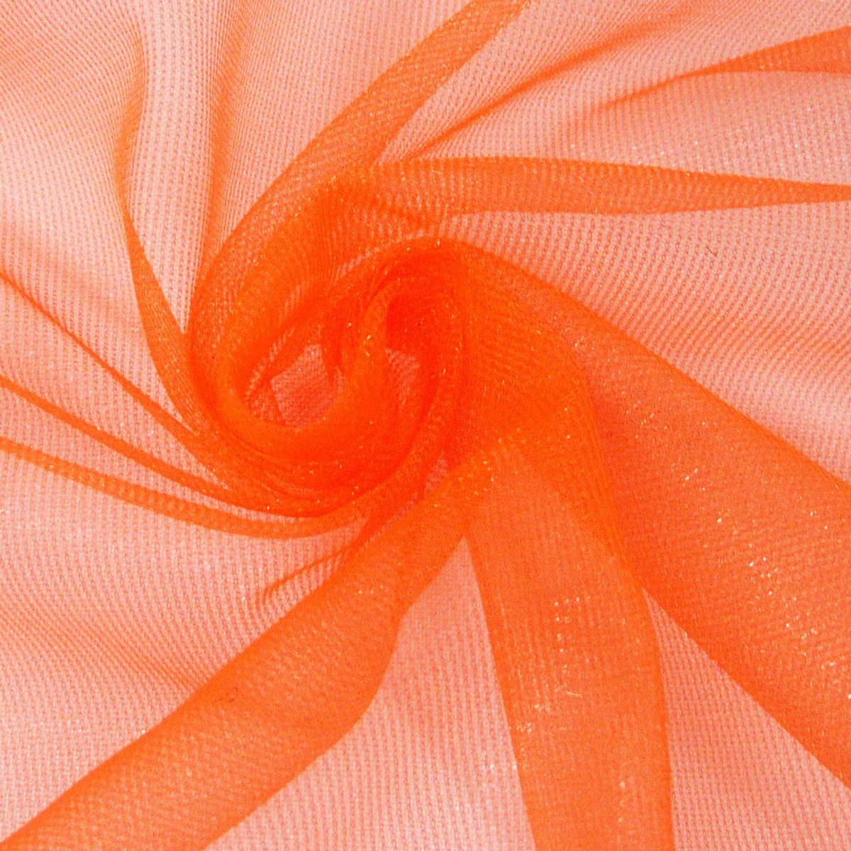 SCHÖNER LEBEN. Stoff Tüll Meterware weich Schimmer neon orange 150cm, pflegeleicht
