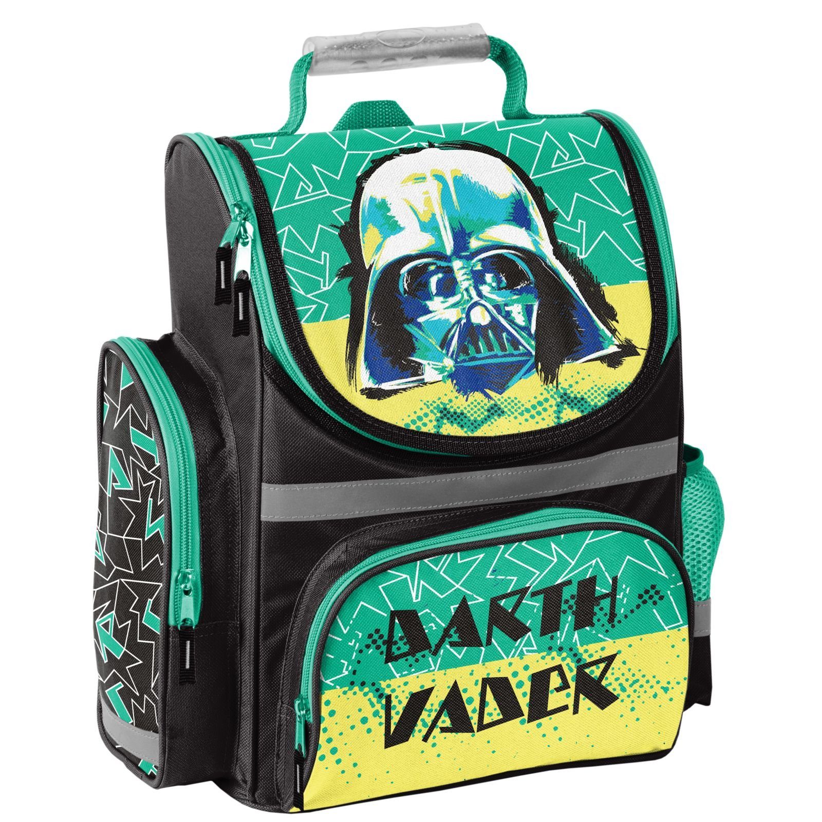 PASO Schulranzen, STAR WARS / DARTH VADER - SCHWARZ / GRÜN / GELB