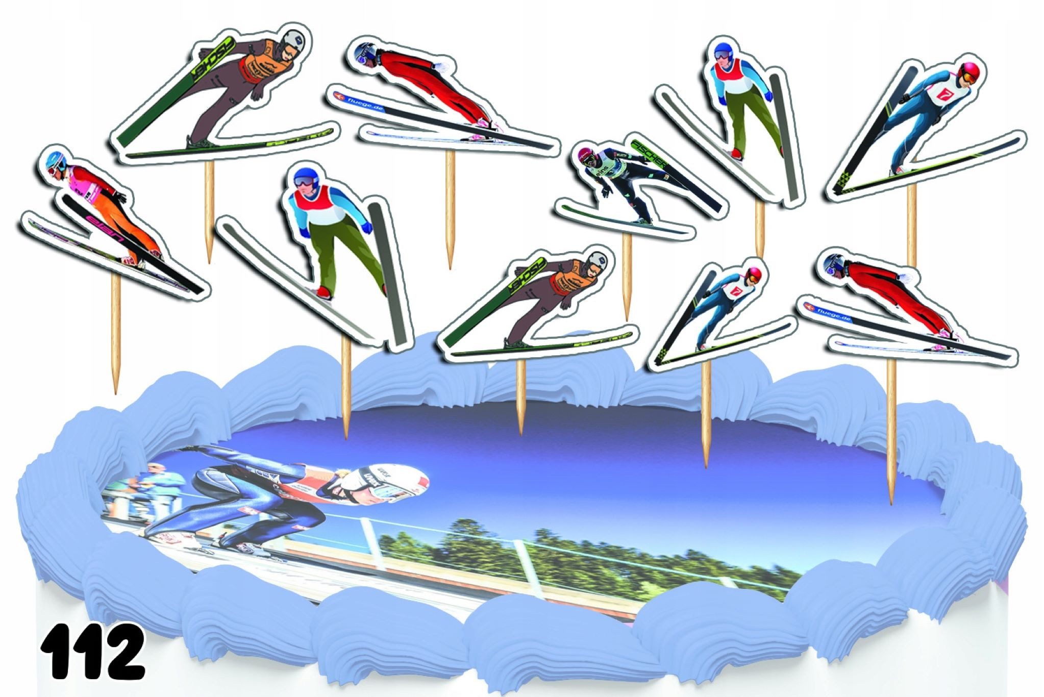 dodo, Topper Topper Tort-Deko Set Skispringen 10 Stk. - Lieblingscharaktere, Papier