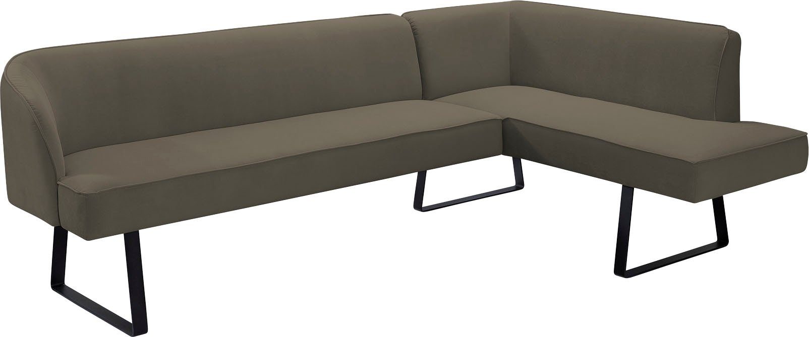 exxpo - sofa fashion Eckbank Americano, mit Keder und Metallfüßen, Bezug in verschiedenen Qualitäten