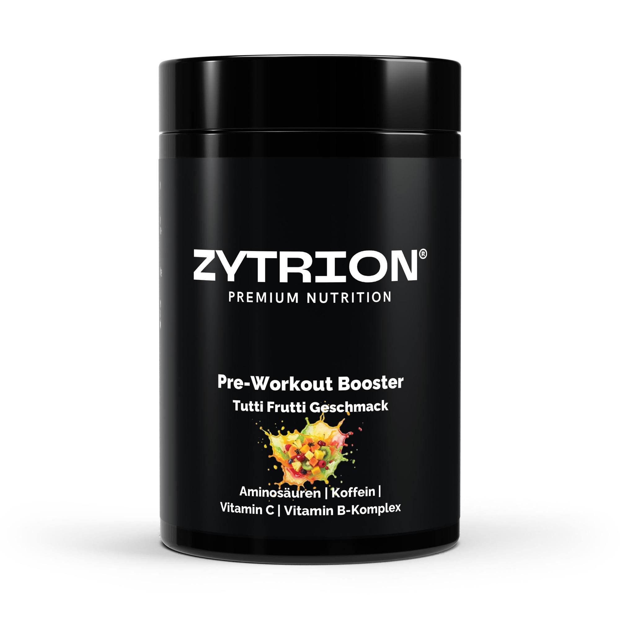 ZYTRION Pre-Workout Booster 520 g – mit Aminosäuren, Koffein & Vitaminen Pulver, 520 g, Tutti Frutti Geschmack in gut löslicher Pulverform
