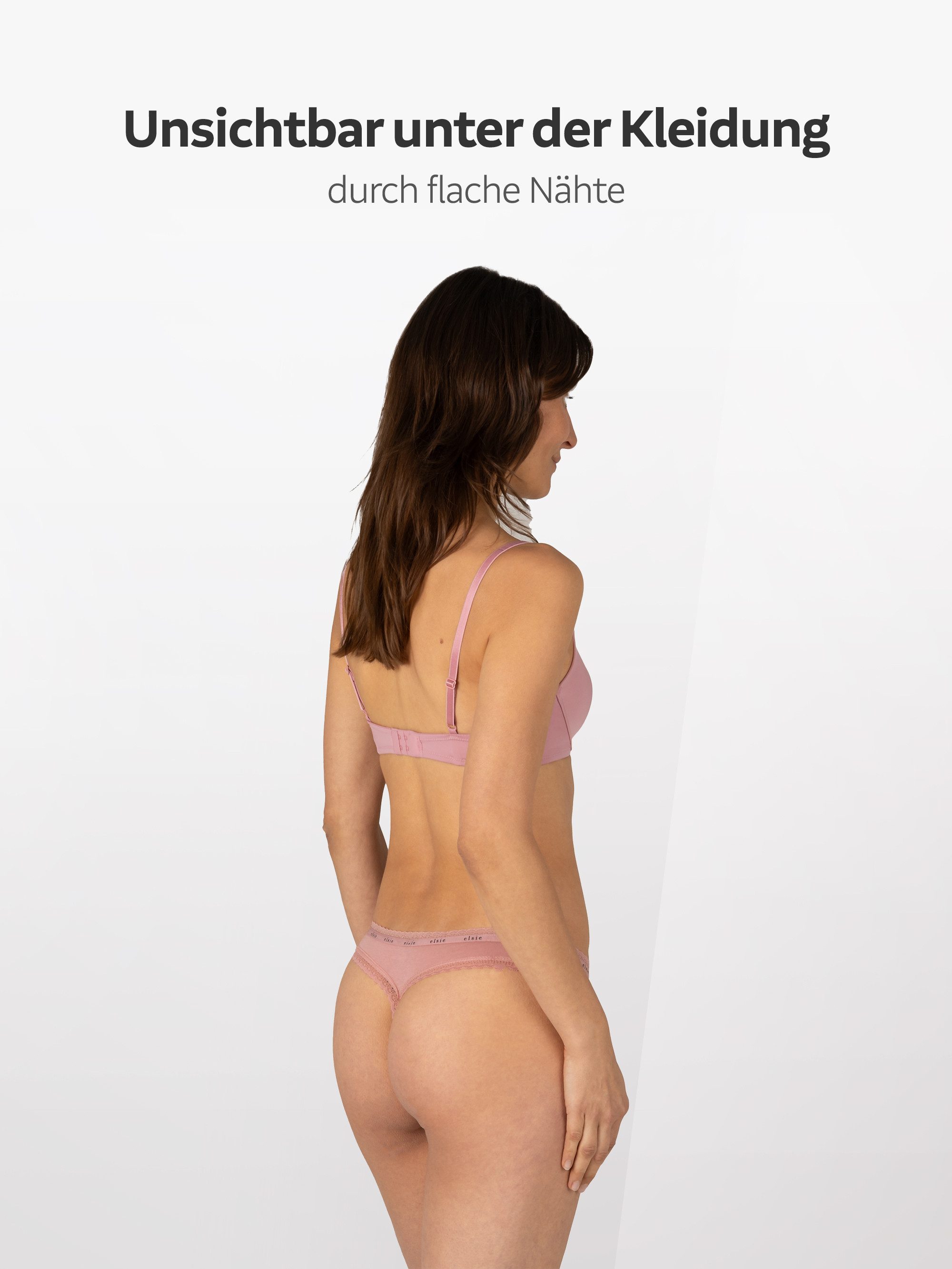 Elsie Tanga mit Spitze Unterhosen Damen String Tanga Damen aus Baumwolle Stretch (Packung, 5-St., 5er-Pack) unsichtbar unter deiner Kleidung - Frauen Slip Damen