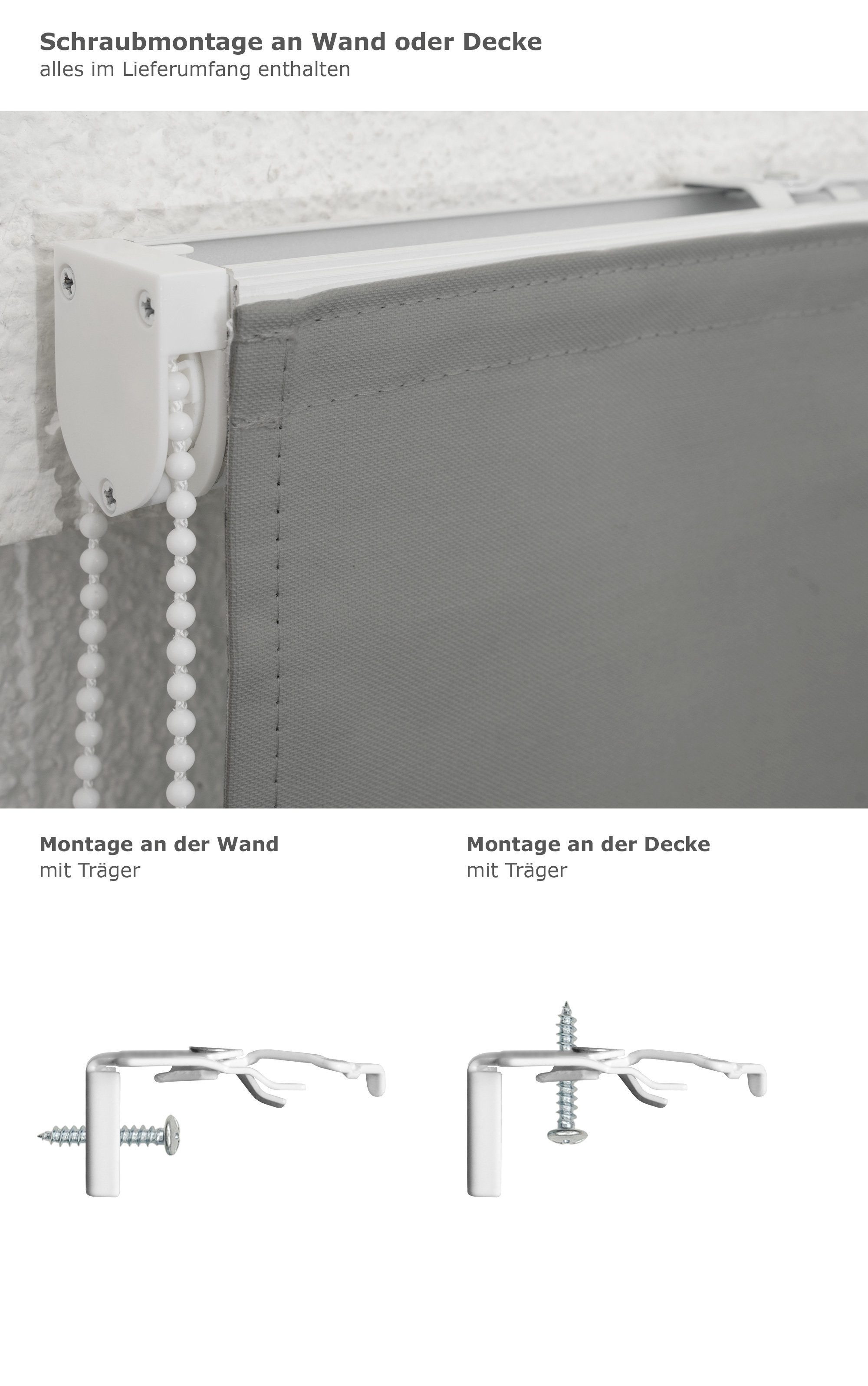 LYSEL® Raffrollo abdunkelnd Grau, HxB 170x80cm