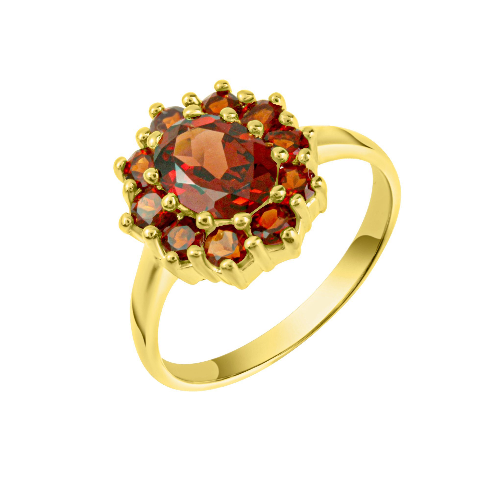 Vivance Fingerring 925/- Sterling Silber vergoldet Granat günstig online kaufen