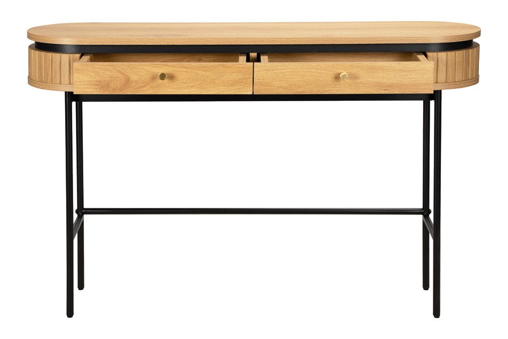 riess-ambiente Konsolentisch ATELIER 120cm natur / schwarz - Eiche, furniert, Metall, mit Schublade (Einzelartikel, 1-St), Schreibtisch - ideal für Wohn-, Arbeitszimmer, Flur & Eingangsbereich