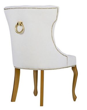 Casa Padrino Esszimmerstuhl Casa Padrino Luxus Esszimmer Stuhl Barock mit Metall Rückenring - Luxus Qualität - ALLE FARBEN - Neo Classic Vintage Style Hotel Stuhl - Möbel