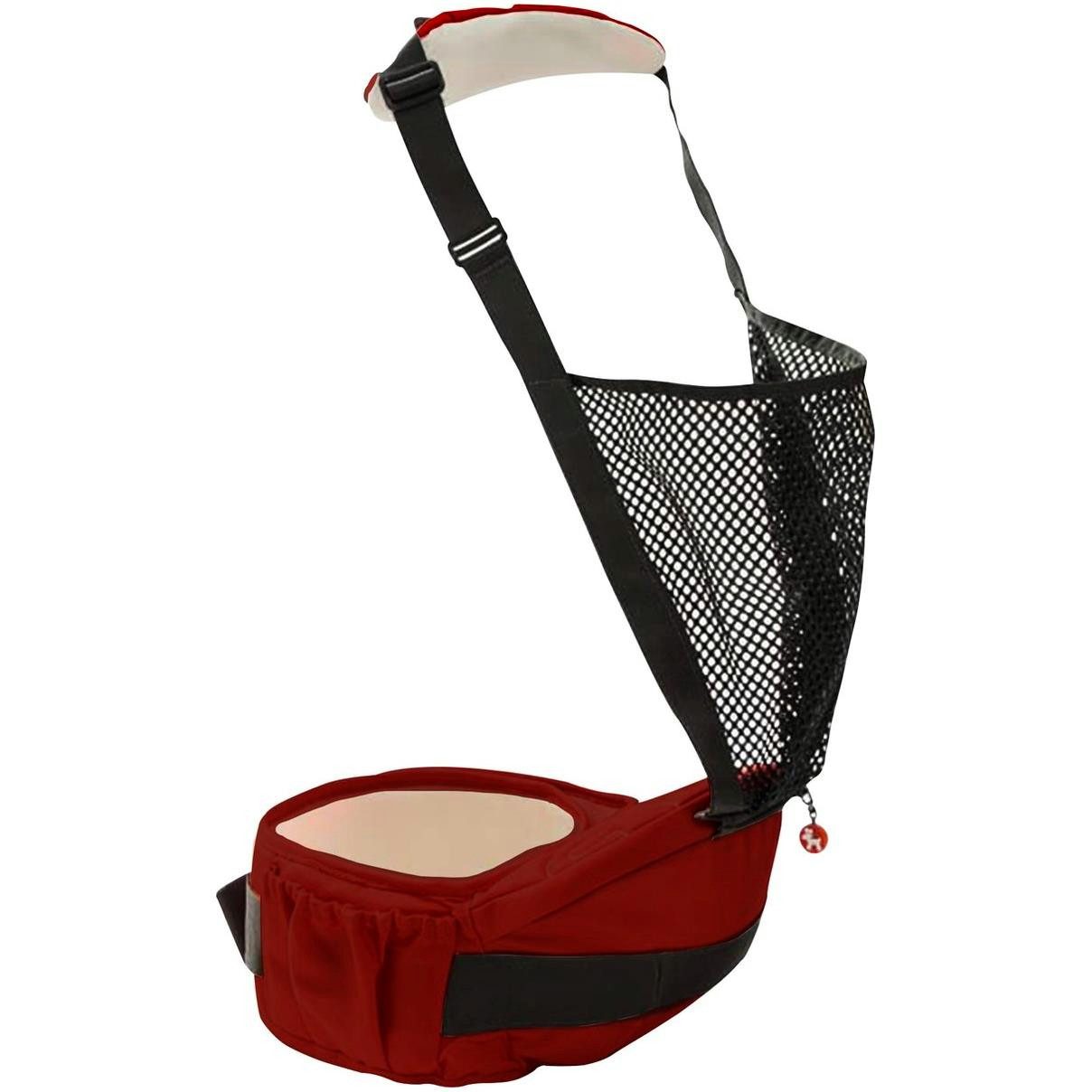 Babytrage Baby Deer Hüftsitz mit verstellbarem Gurt Kindertrage Sitz Rot/Schwa