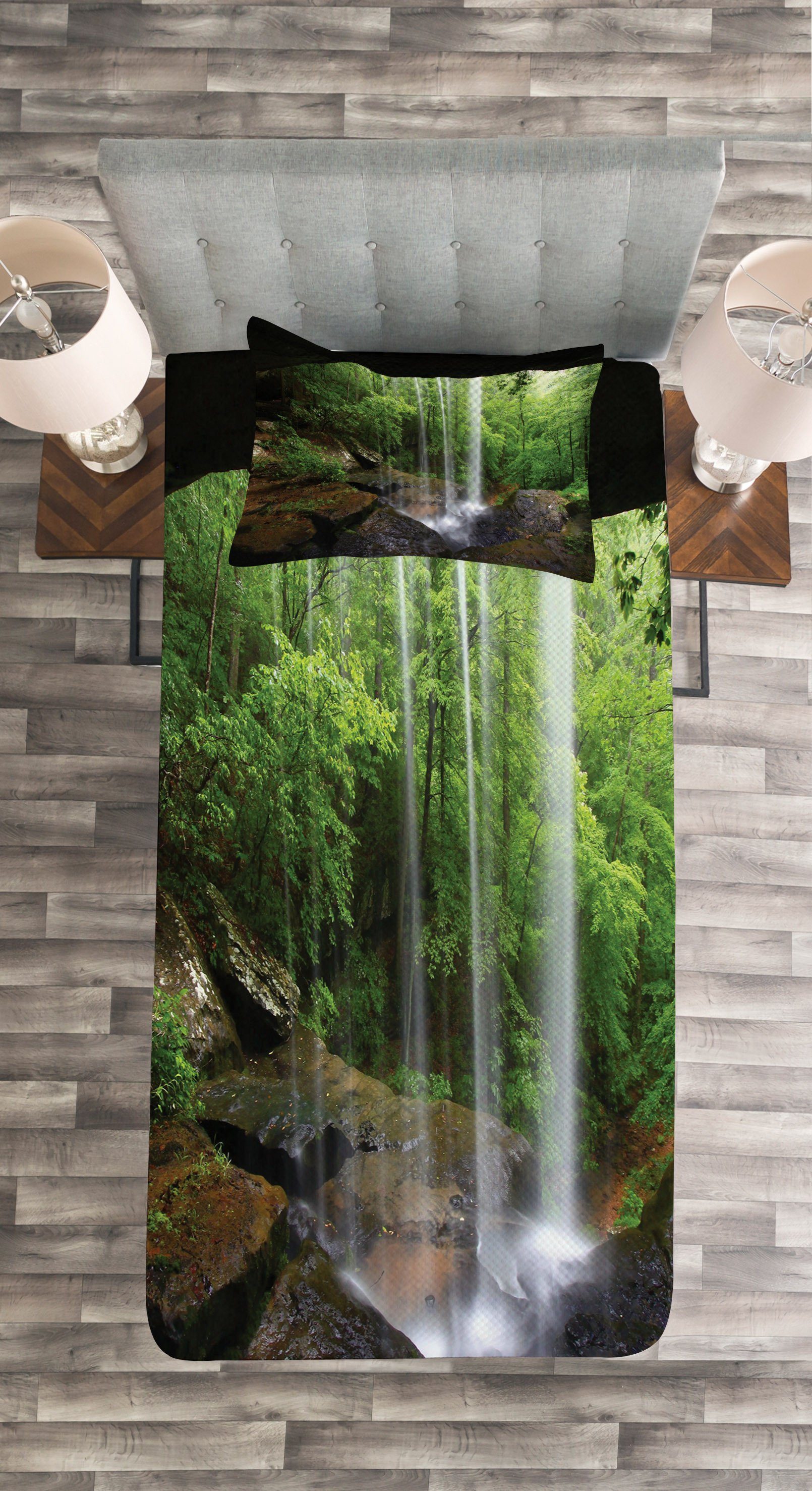 Tagesdecke Set mit Wasserfall Abakuhaus, Waschbar, Alabama Northern Kissenbezügen