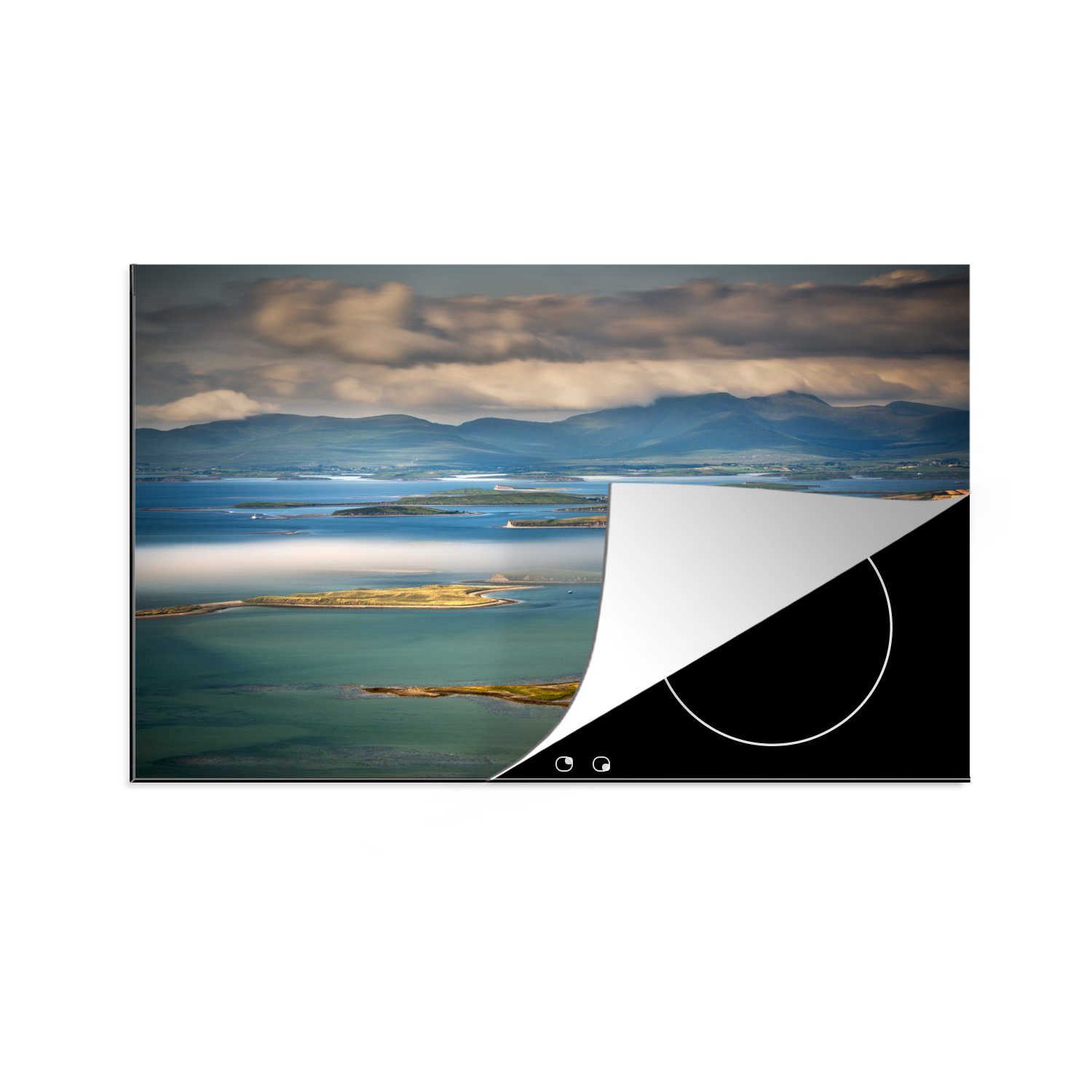 MuchoWow Herdblende-/Abdeckplatte Blick über die Clew Bay in Irland, Vinyl, (1 tlg), 81x52 cm, Induktionskochfeld Schutz für die küche, Ceranfeldabdeckung
