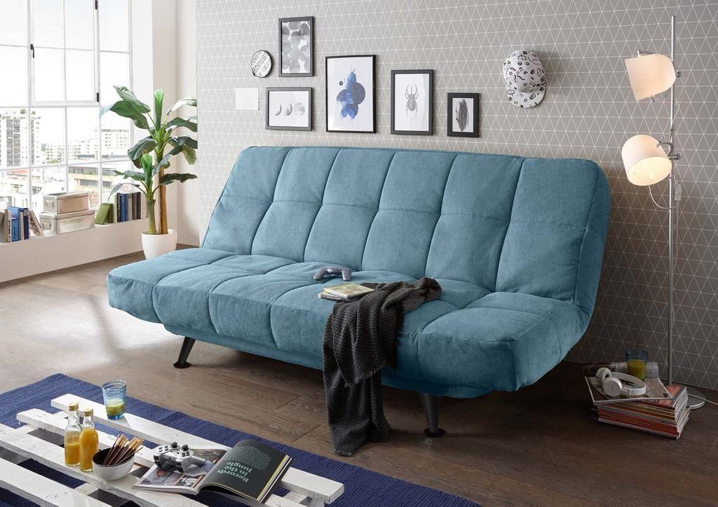 ED EXCITING DESIGN Schlafsofa, Ikar Denim 208 Sofa Schlafsofa Polstergarnitur cm Couch 102 x