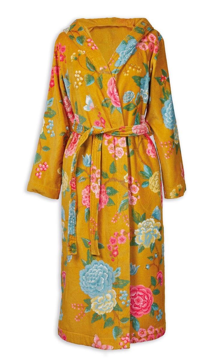 PiP Studio Bademantel Good Evening Bathrobe Yellow Xl Gelb 100% Cotton, terry velour, 3, Bademantel Damen und Herren Morgenmantel Frottee