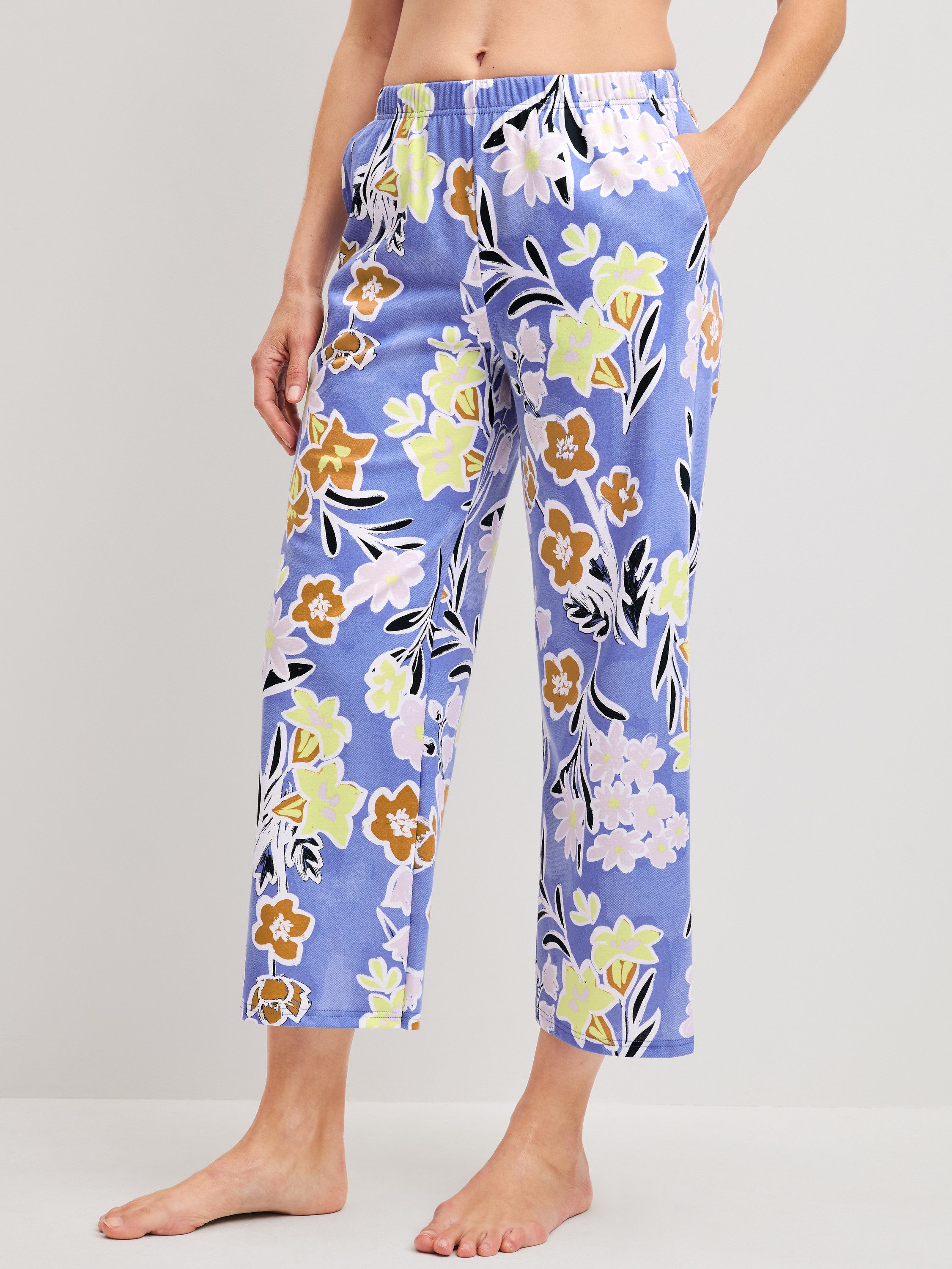 CALIDA Pyjamahose Late Bloom M&M Damen (1-tlg) Seitentaschen, weich, elastischer Bund