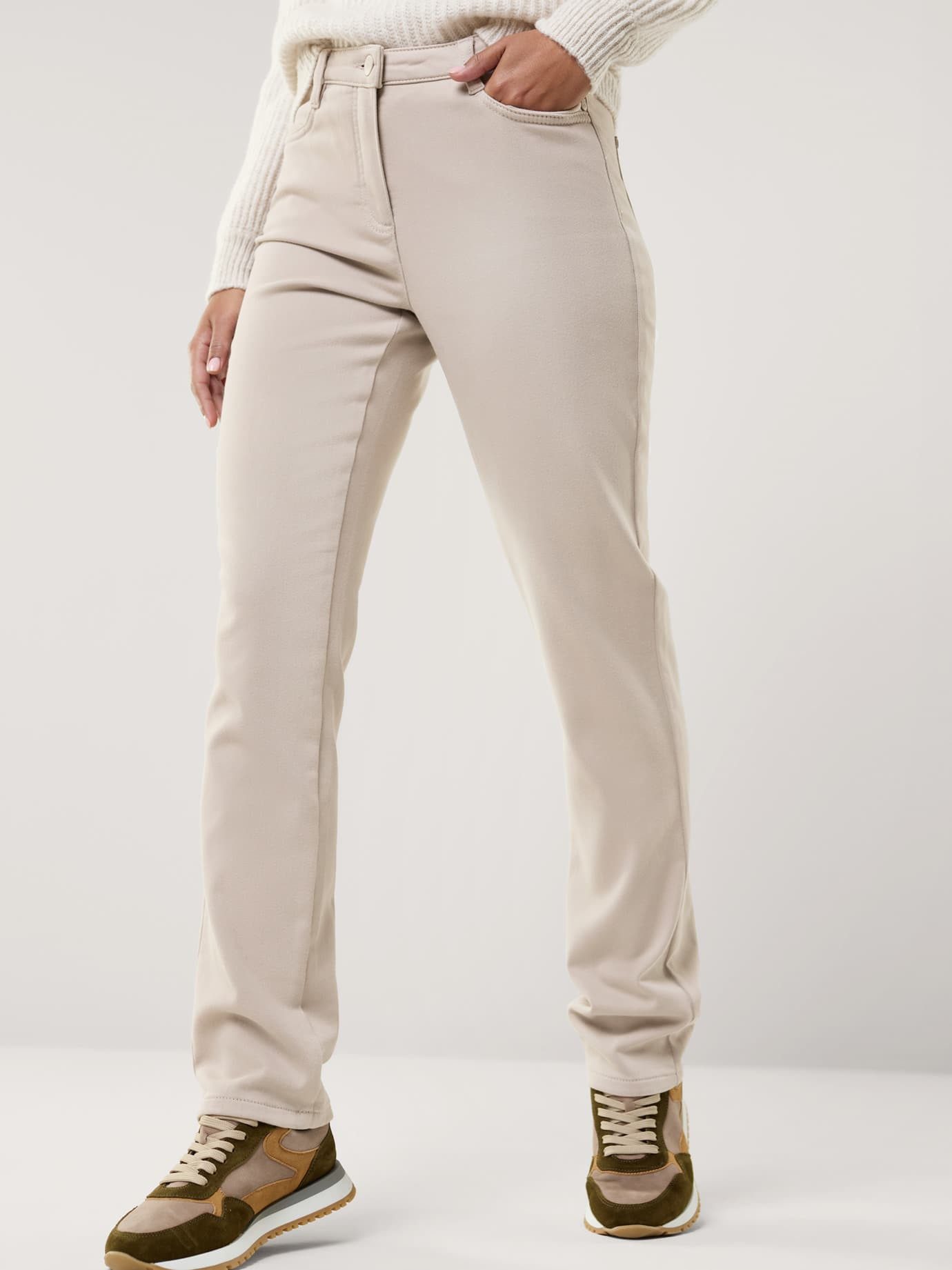 Walbusch Stretch-Hose Damen Powerstretch-Hose Wintertouch Regular Fit Flex-Bund warm Baumwollhose, soft angeraut, elastisch, Five-Pocket, pflegeleicht