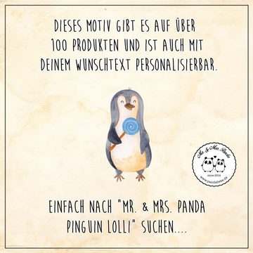 Mr. & Mrs. Panda Windlicht Pinguin Lolli - Transparent - Geschenk, Rebell, Süßigkeiten, Teelicht (1 St), Elegante Ausstrahlung