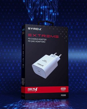 Syrox Syrox iPhone Ladegerät 20W USB C Power Adapter Netzteil kompatibel Smartphone-Ladegerät