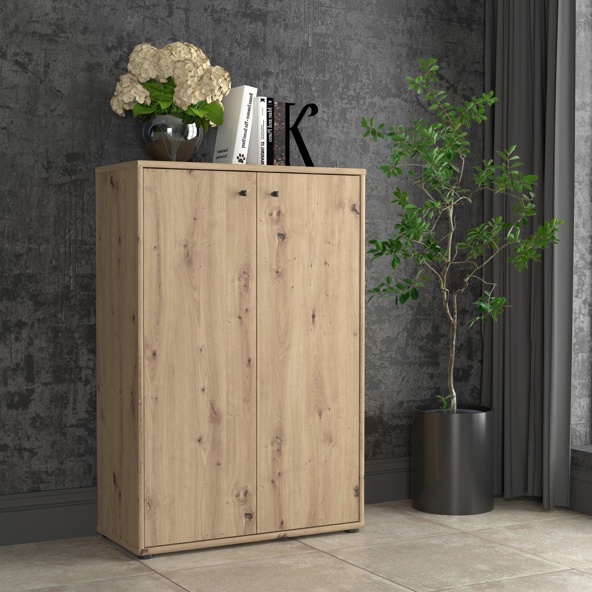 Newroom Kommode Artisan Eiche 74 cm, Kommode Artisan Eiche Modern Sideboard Highboard Büro