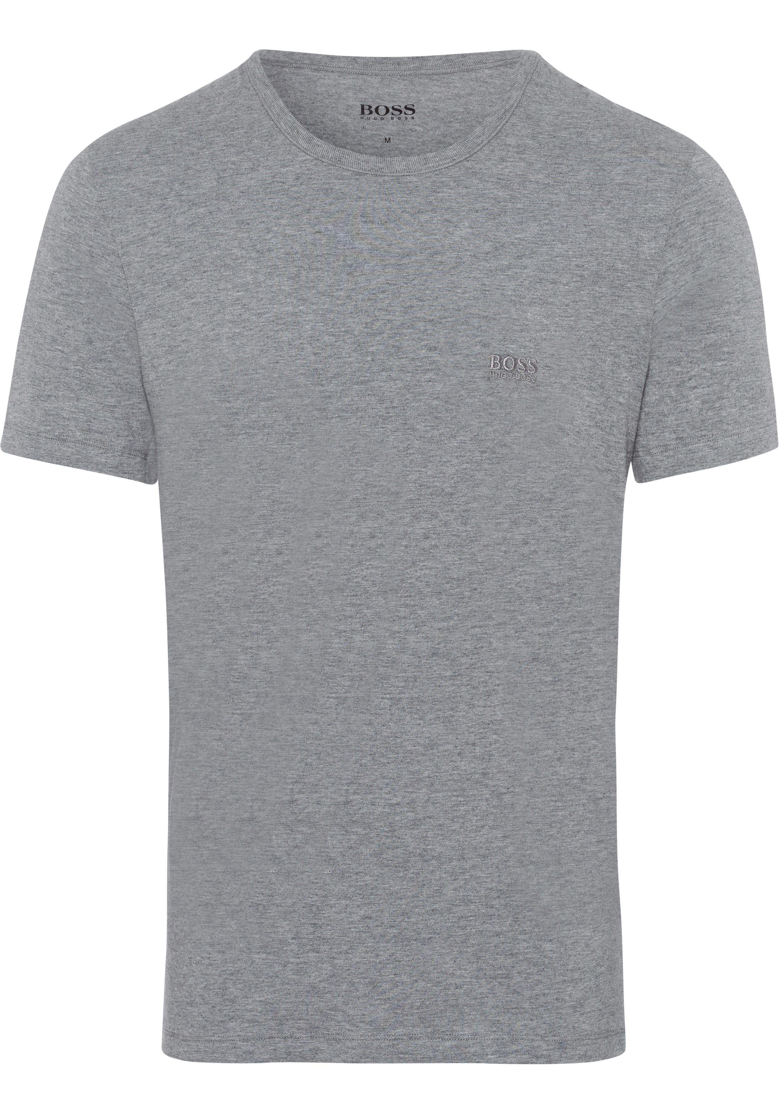 BOSS T-Shirt T-Shirt Logo-Print BOSS grau-meliert, mit schwarz999 Rundhals dezentem (3er-Pack) assorted_pre-pack