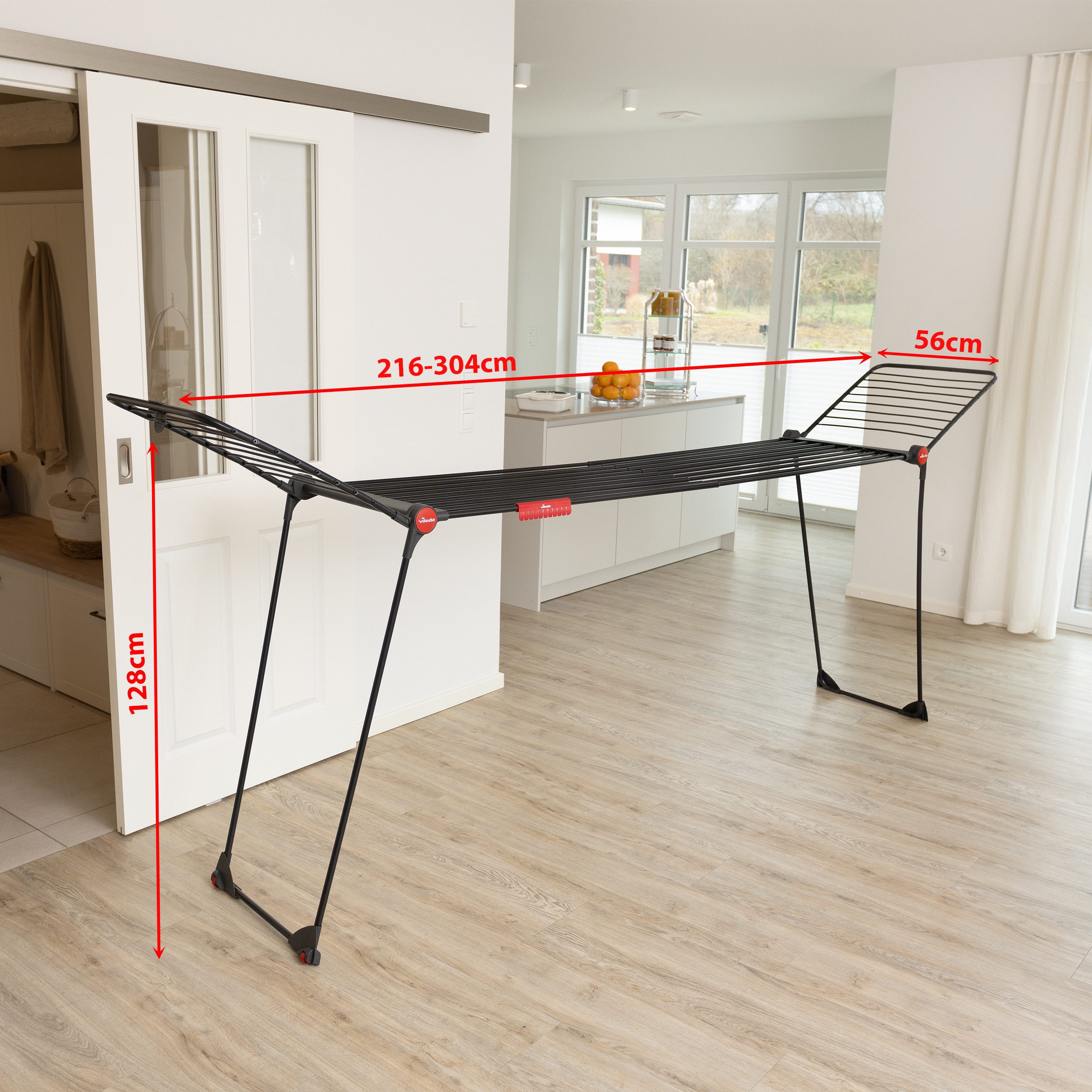 Vileda Wäscheständer Vileda INFINITY Flex Ultimate, Ausziehbar auf 304 cm - für große Wäschestücke