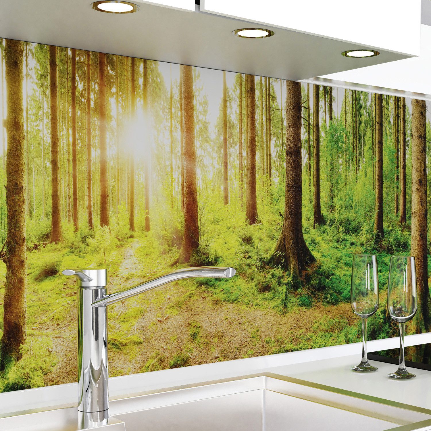 danario Küchenrückwand Folie selbstklebend - Matt - Spritzschutz Küche - versteift & robust