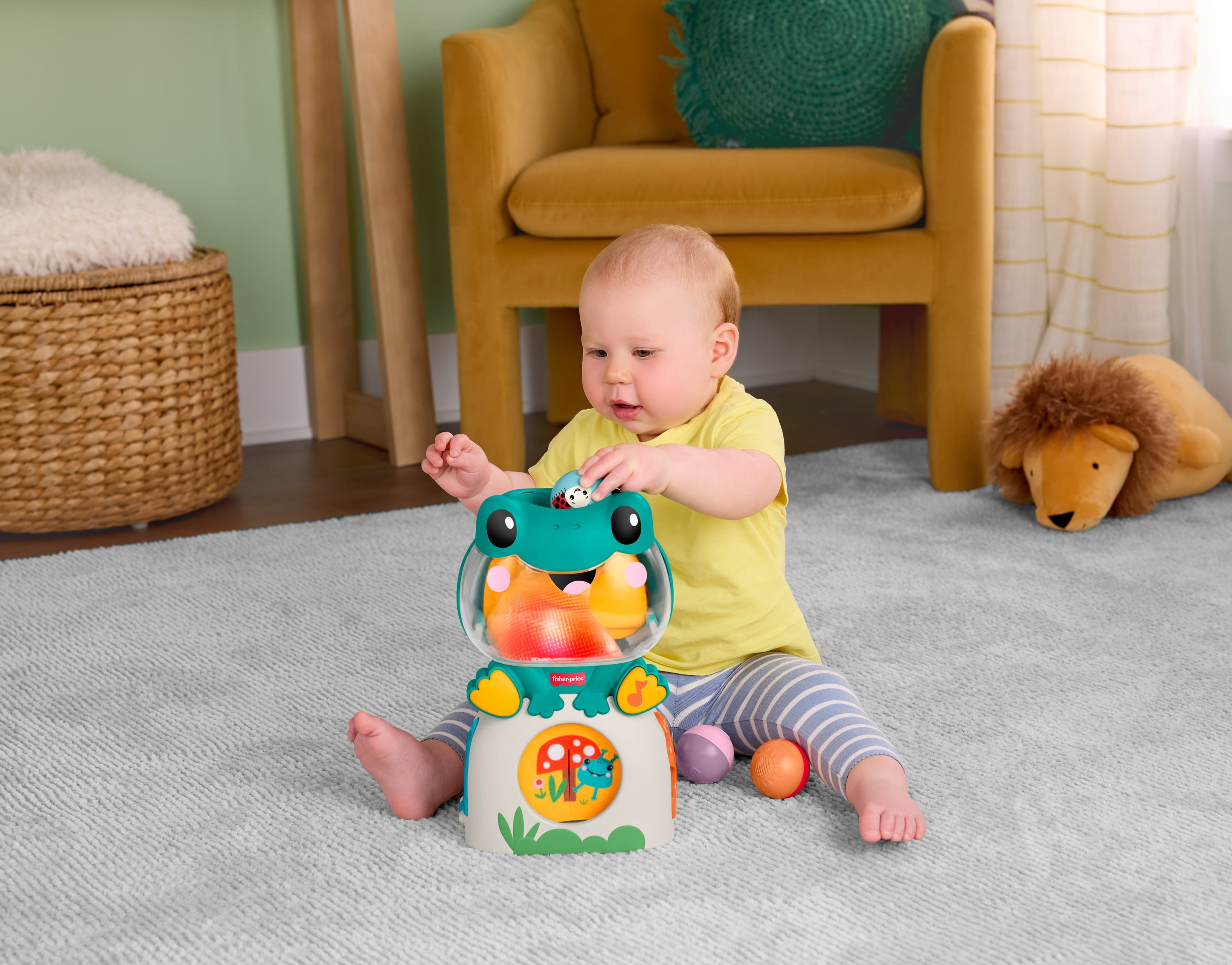 Fisher-Price® Lernspielzeug Leuchtender und rollender Frosch, mit Musik, Lichtern und Geräuschen