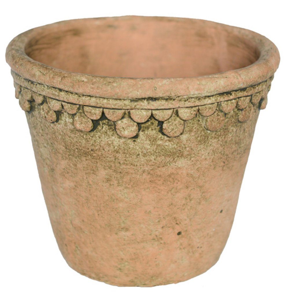 Blumentopf Pflanztopf Zement terracotta antik patiniert H16cm D19,5cm
