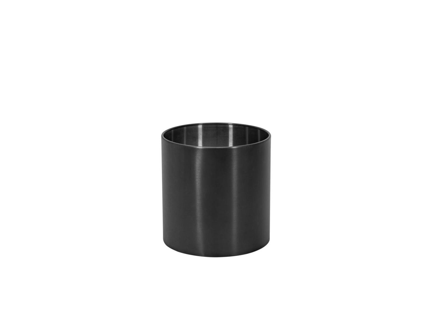 INNA-Glas Blumentopf Übertopf ALVARO, mit Rollen, anthrazit, 36,5cm, Ø35cm