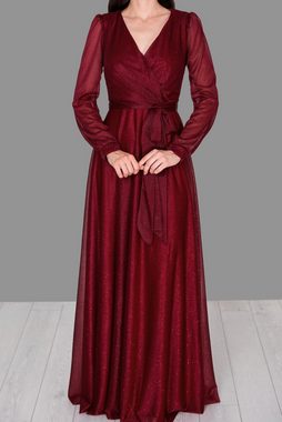 Modabout Abendkleid Langes Maxikleid Sommerkleid für Damen mit Gürtel - NELB0588D5162BRD (1-tlg)