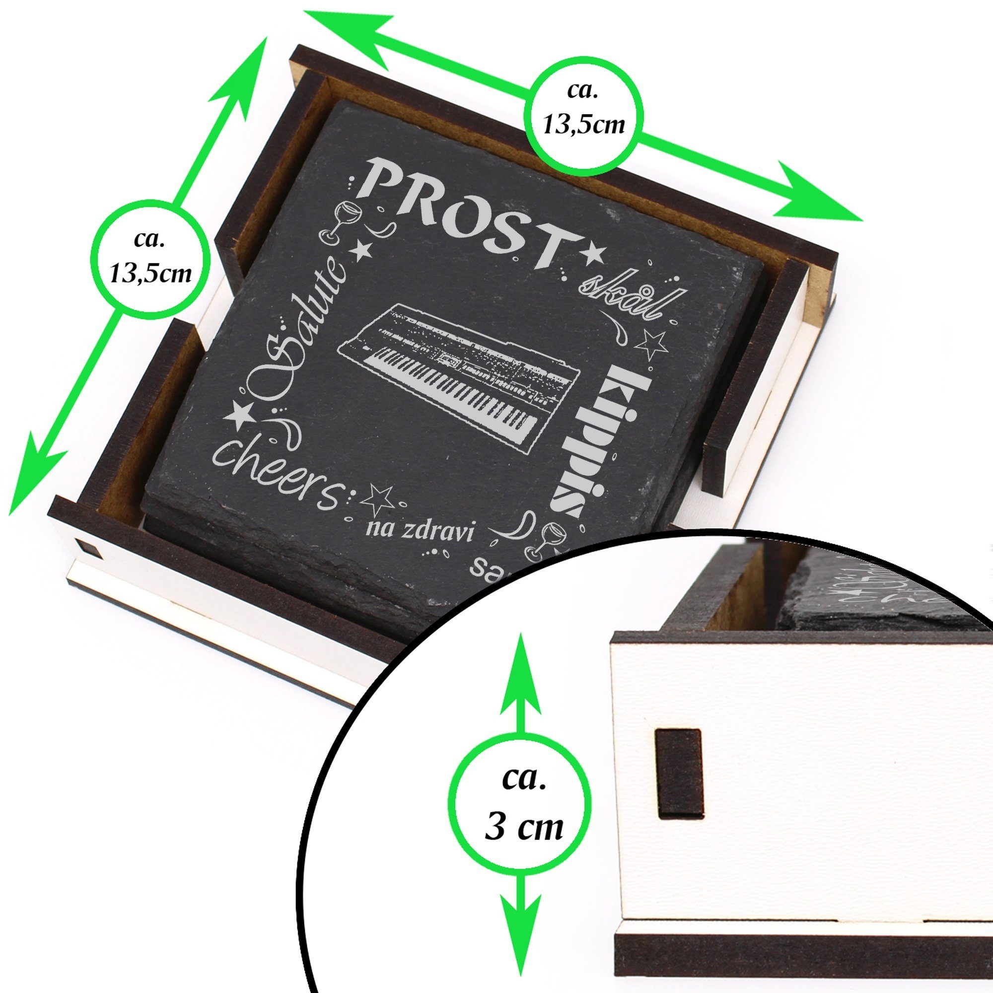 & Flaschenuntersetzer, Prost Dekolando Box 6-tlg. - inkl. Getränkeuntersetzer Keyboard