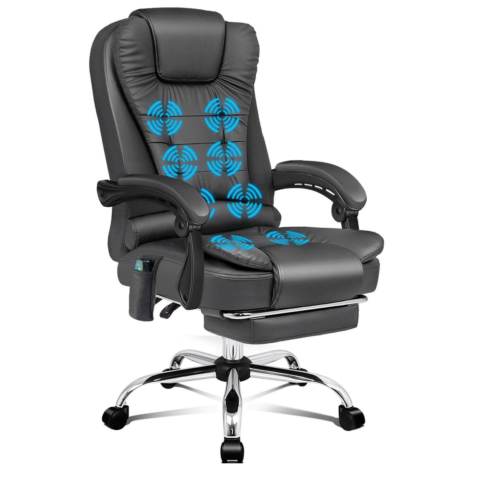 ALFORDSON Bürostuhl 8-Punkt-Massage-Vibration, Höhenverstellbarer Chefsesse günstig online kaufen