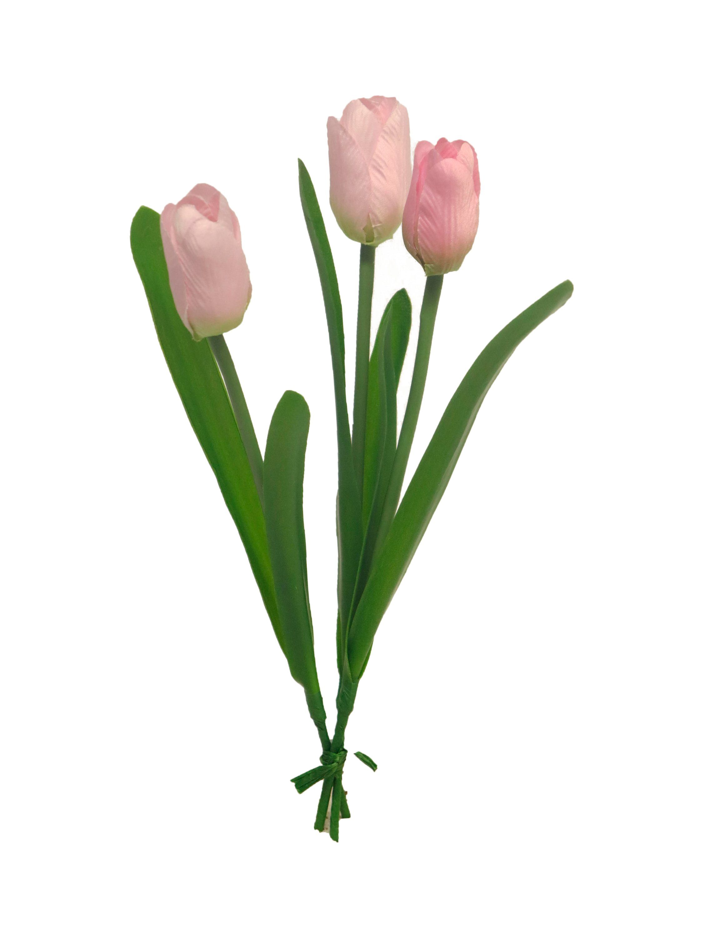 Kunstblume Tulpe, 3 Stück, Einzelstück Rosa