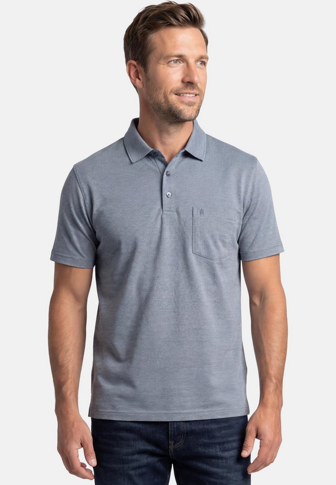 RAGMAN Poloshirt Basic (1-tlg) Poloshirt - Baumwolle - Atmungsaktiv - Dezentes Jacquard-Muster