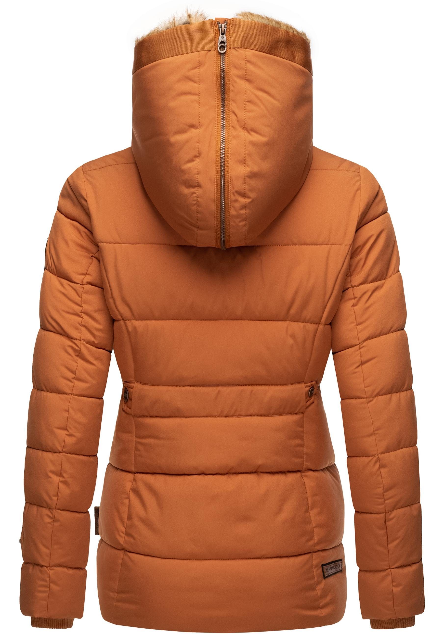 Marikoo Winterjacke Nekoo stylische Damen Steppjacke mit großer Kapuze