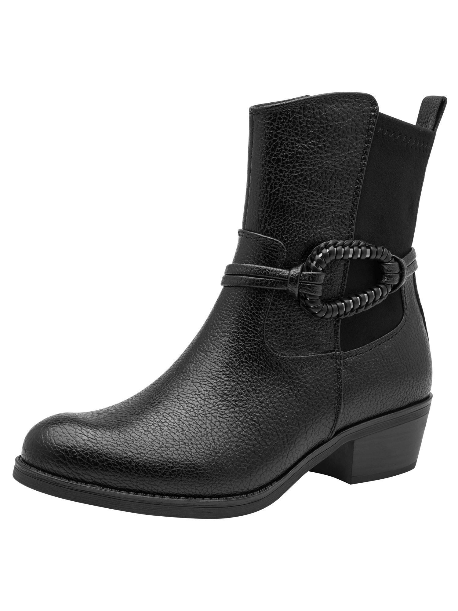 MARCO TOZZI Vegan, MT FEEL ME, Stretch mit Blockabsatz Stiefelette Vegan