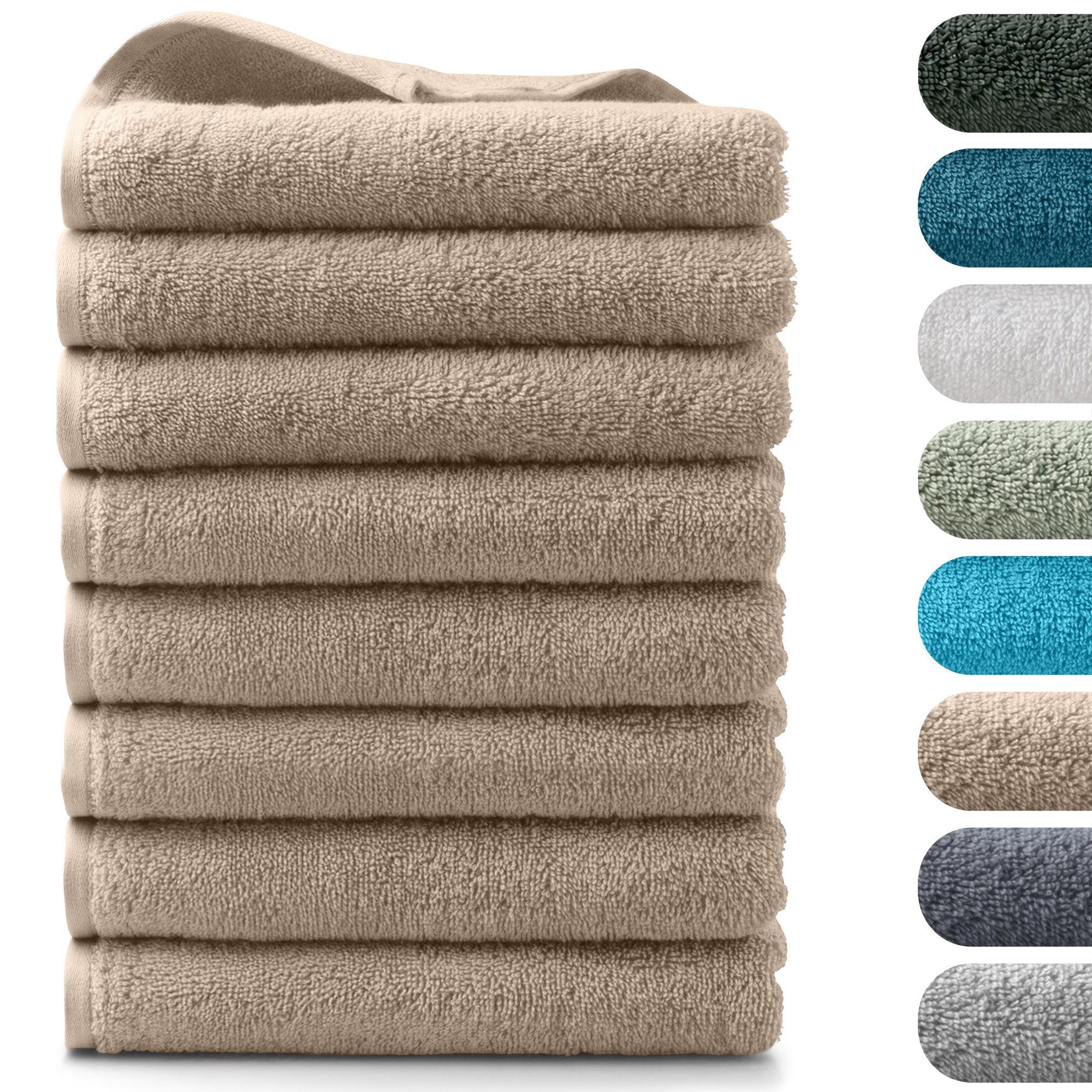 BARBONS Handtücher Set – 8-tlg Handtuch Set 50 x 100 cm für Badezimmer, Gäste & Alltag, (8-St), Walkfrottee, 100% Baumwolle, saugstark, weich