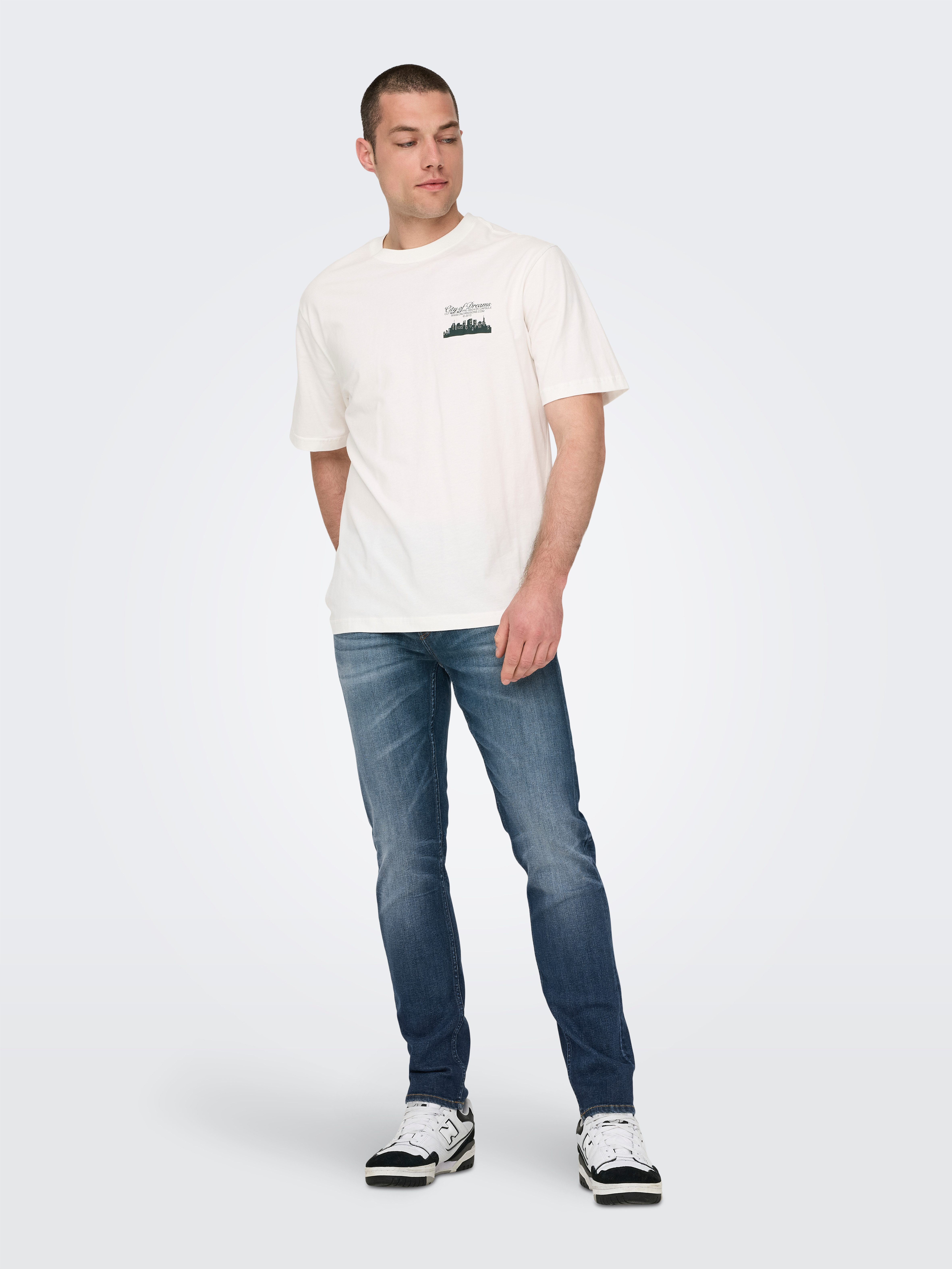 ONLY & SONS Slim-fit-Jeans OS ONSLOOM SLIM BLUE GREY 40 mit Destroyed Effekt