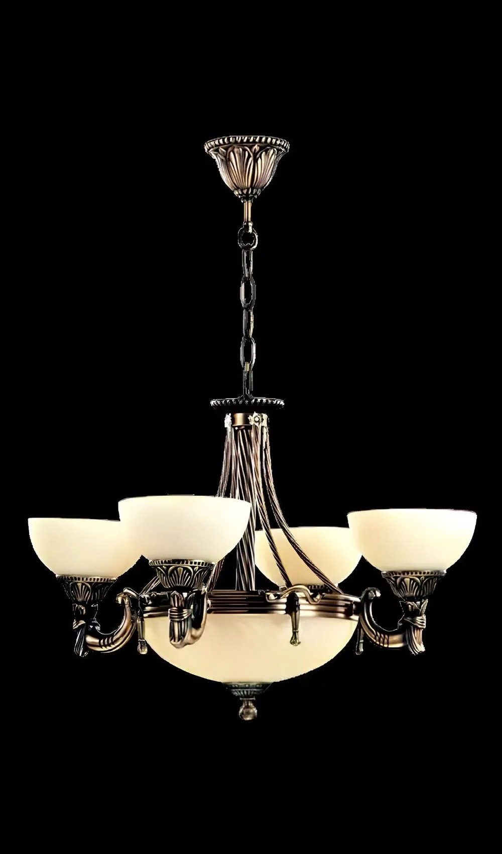 JVmoebel Hängeleuchte Beige Glas-Lampe im modernen Lüster-Design, Leuchtmittel wechselbar, Made in Europa
