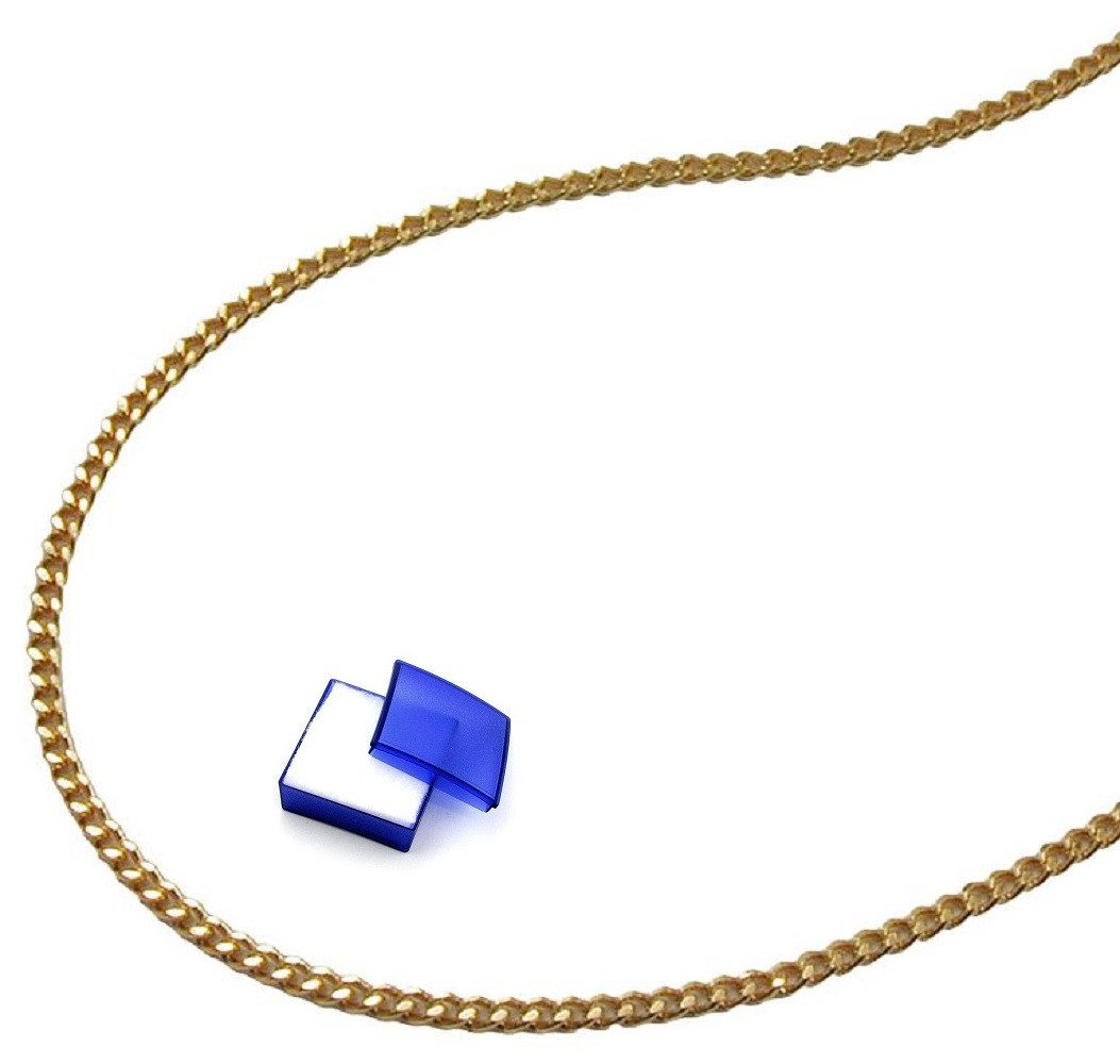 Kette ohne Anhänger Halskette 1,2 mm Panzerkette vergoldet AMD 36 cm kl. Schmuckbox