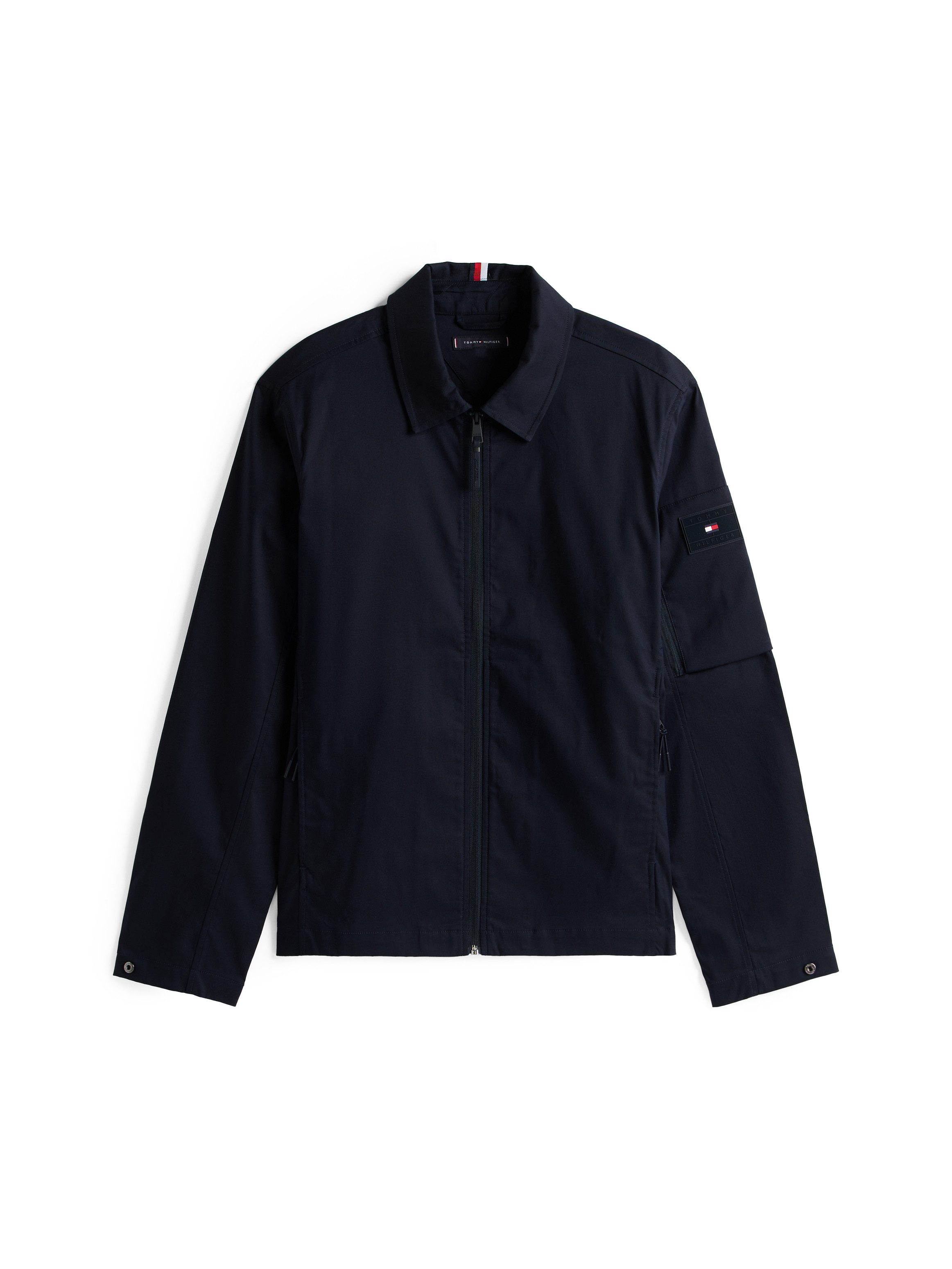 Tommy Hilfiger Hemdjacke TECH SHIRT JACKET leichter Herren-Blouson mit Hemdkragen Übergangsjacke Baumwolle – Bild 4 von 5